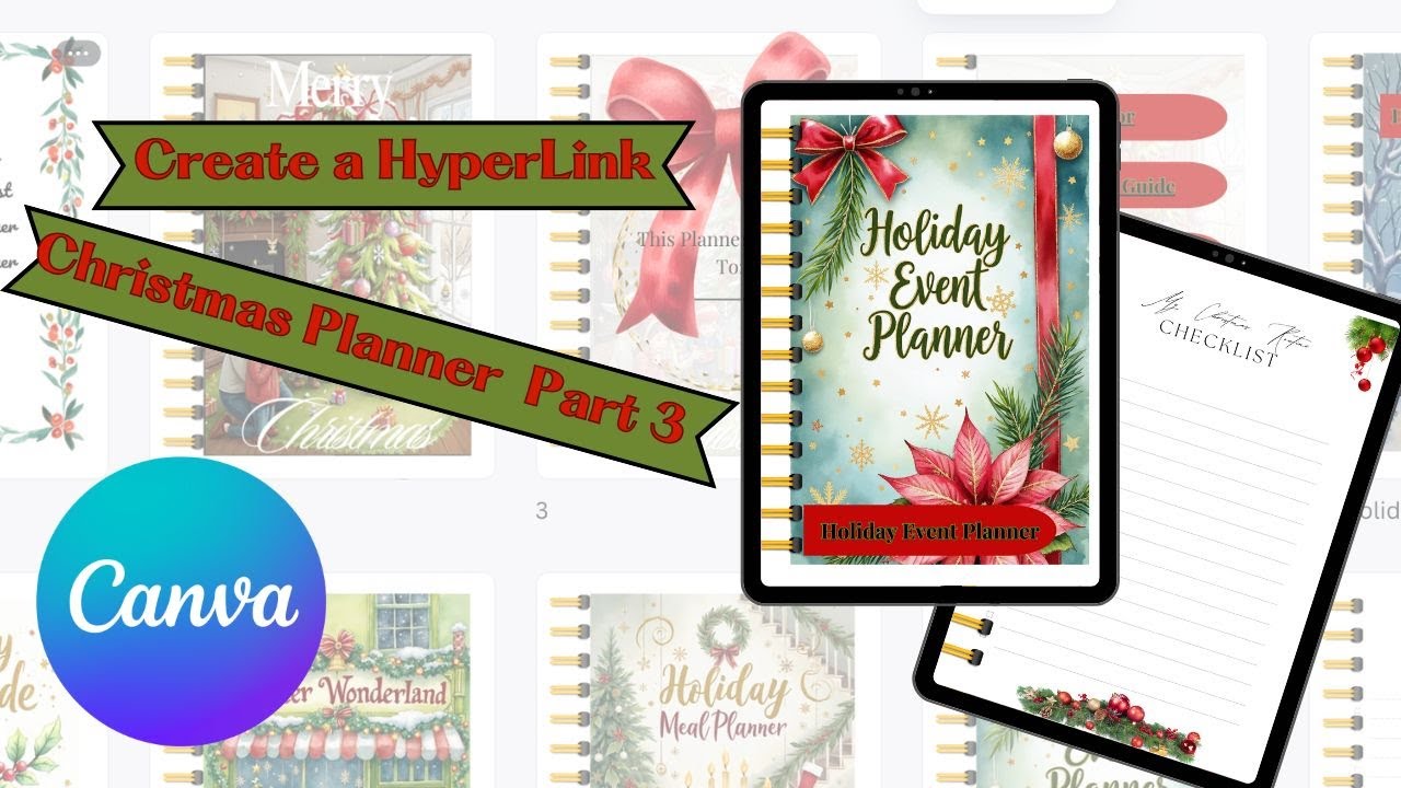 CREATE A HYPERLINKED CHRISTMAS DIGITAL PLANNER IN CANVA Part 3 - YouTube