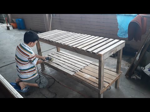 Video Tự đóng bàn từ Pallet cũ | DIY Table from Old Pallet - youtube