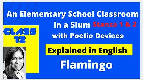 An Elementary School Classroom in a Slum | Poetic Devices stanza 1 & 2 Flamingo Explained in English