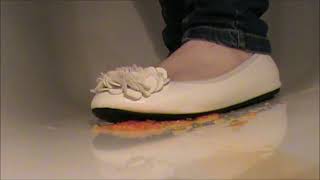 Crushing Fruits In Y White Ballet Flats