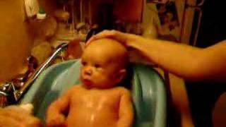 Ethan takes a bath