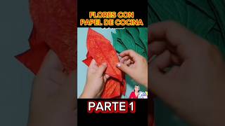Pétalos gigantes con papel de cocina #reciclaje #diy #navidad2025