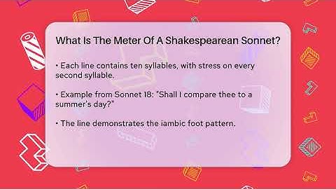 What Is The Meter Of A Shakespearean Sonnet? - Tales And Texts