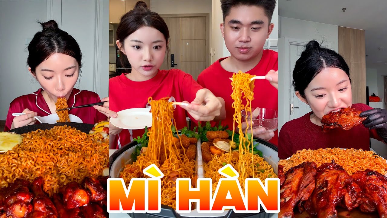 🍜 ĐẠI TIỆC MÌ HÀN QUỐC | Mukbang Mì Cay, Mì Trộn, Mì Topping Cực Đã!