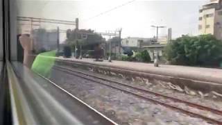 window view on EMU300 train No.130 passing Wu River and Zhuifen Station