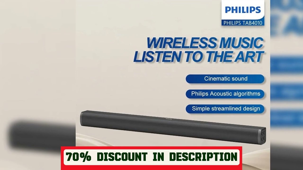 A must-have product! PHILIPS TAB4010 Soundbar Home Theater Sound Effect 2.0 Stereo sound  effect