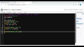C PROGRAM TO SEARCH ELEMENT IN 1-D ARRAY
