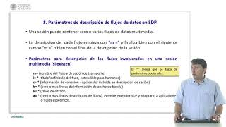 Parámetros de descripción de flujos de datos utilizados en el protocolo SDP |  | UPV