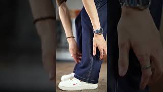 Elitegents Eclipse Flow Relaxed Luxe Denim Trouser Pant | Designer Wide-Fit Denim Pants for Men