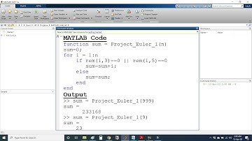 Project Euler in MATLAB Problem 1: Multiples of 3 or 5 below 1000