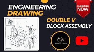 How To Draw a Double V Block Assembly | Engineering Drawing Guide | Muhammad Kamran