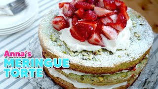 A Strawberry & Pistachio Meringue Torte for your Dinner Party | Annas Occasions