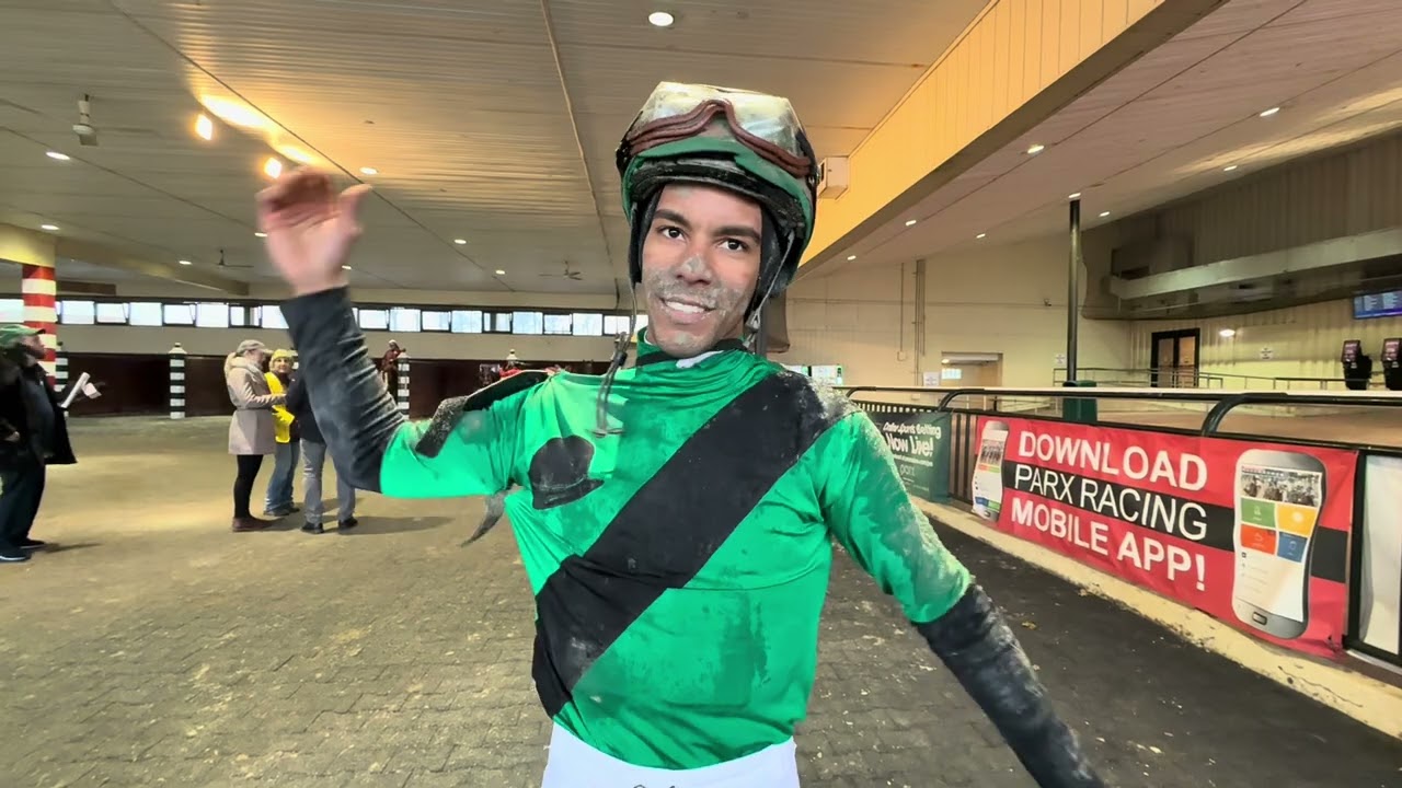 3 yr old filly Ivy Girl & jockey Jaime Rodriguez won the $75,000 Main Line Stakes at Parx Racing