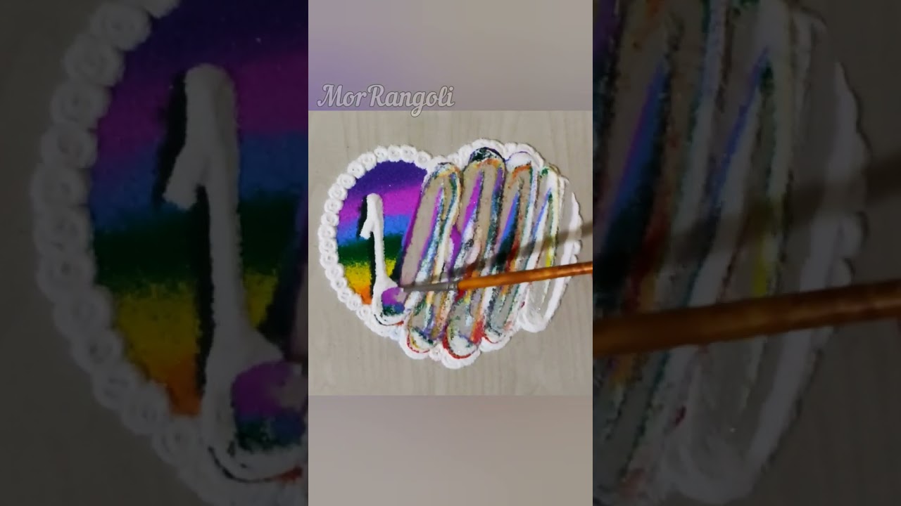 satisfying videos | beautiful rainbow heart shaped rangoli design | sand art