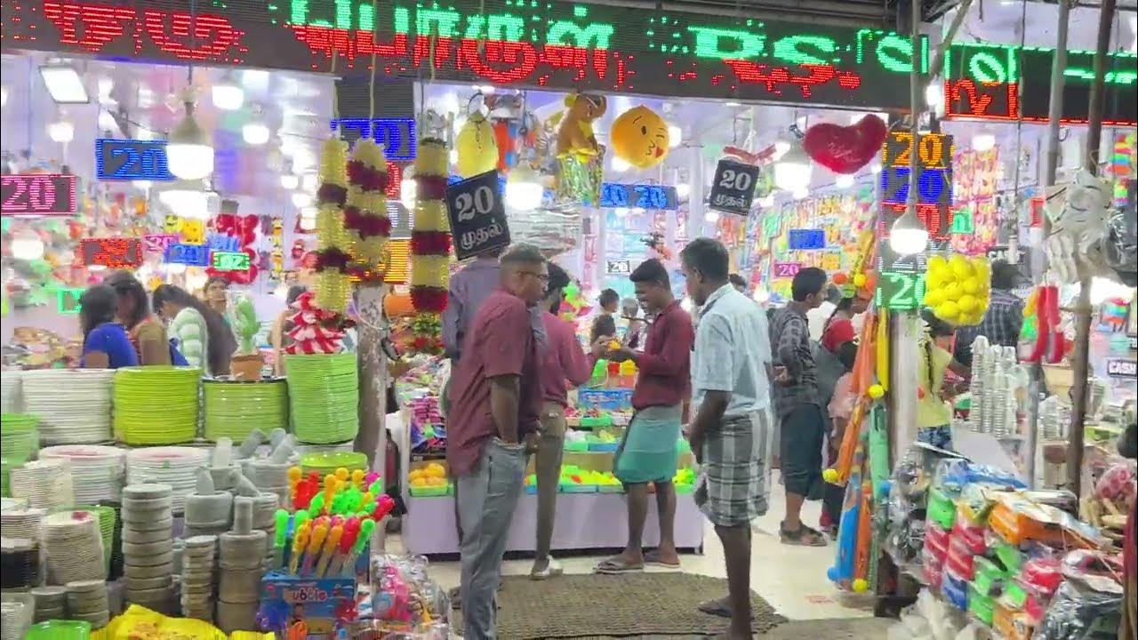 28 May 2023 Sunday velankanni beach road and shop, full crowded at
