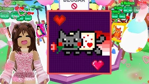 How To Draw Valentines Day Nyan Cat on Starving Artist *Pixel Art Tutorial* 💖🐱