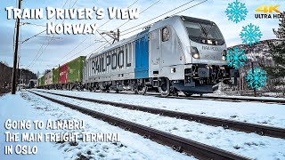 4K CABVIEW: Going to the freight terminal in Oslo