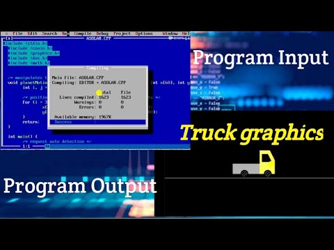 How to make moving truck graphics in C++ in 5 minutes in you  PC and phone/truck graphics banaye//