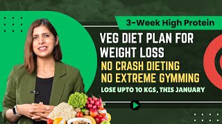 3 Week High Protein Veg Diet Plan | Lose Upto 10 Kg  No Crash Dieting No Gym | Weight Loss Meal Plan screenshot 1