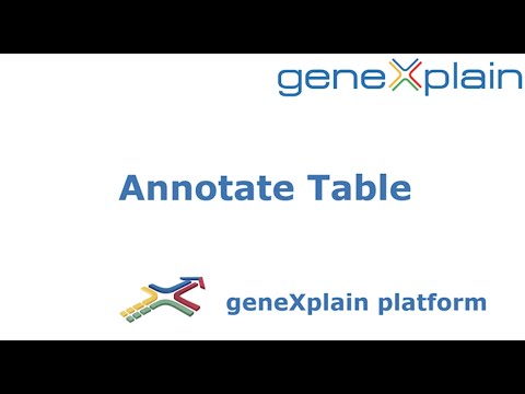 Annotate table in geneXplain platform