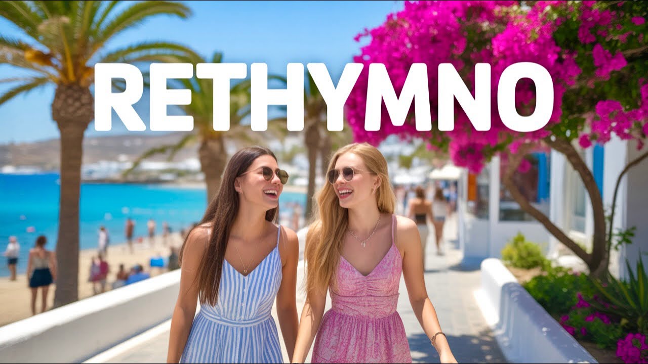 Walking from RETHYMNO CRETE, GREECE 🇬🇷 to Rethymno Old Town 4K