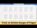 Shortcut to delete multiple page (range of pages) in Ms Word (2007 and Above)