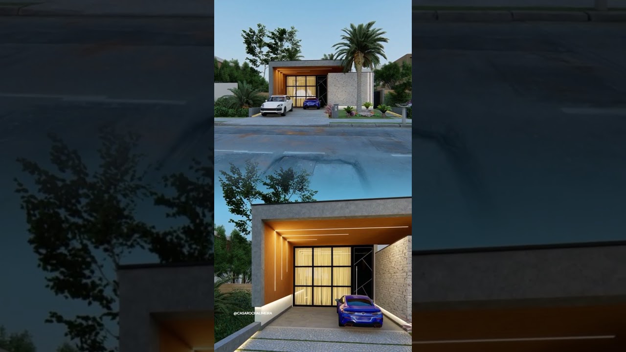 FACHADA IMPONENTE E MODERNA II DIA X NOITE II ILUMINAÇÃO TOP 