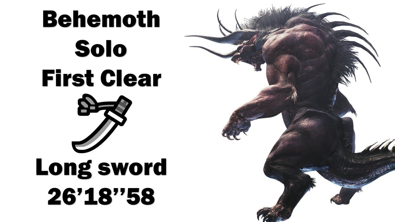 (MHW) Behemoth LongSword Solo First Crear 26'18''15 / 베히모스 태도 솔플