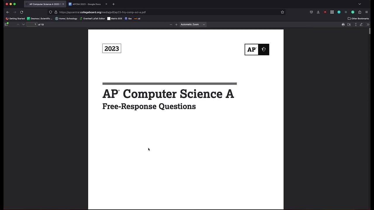 2023 AP Computer Science A FRQ Full Walkthrough | UNOFFICIAL | WITH ...