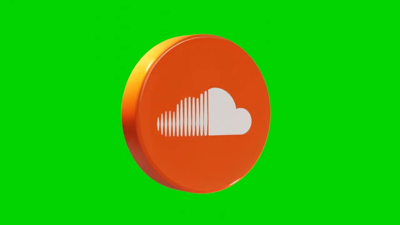 SoundCloud Logo 3D | Green Screen Background Video