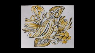 How to draw tangle pattern -Ellish | zentangle pattern | Ellish zentangle #ellish #zentangle #art