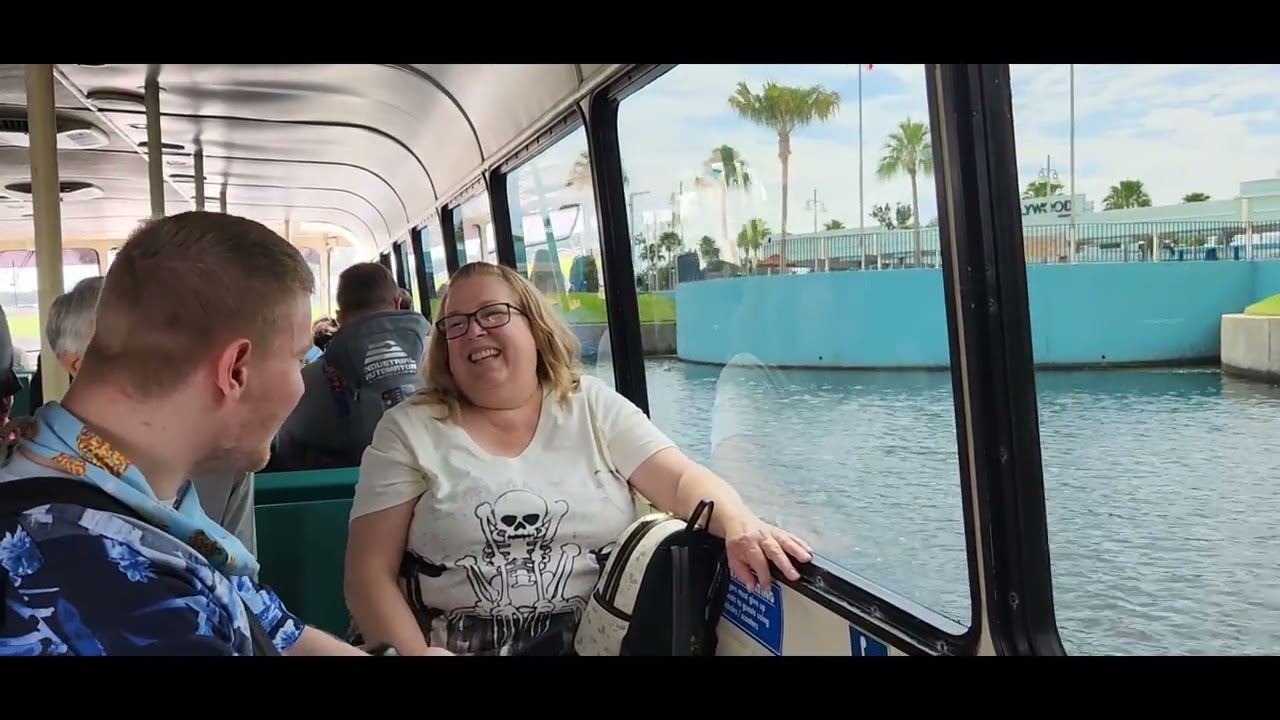 Sam takes boat from Hollywood Studios to DVC trick or treat event at Disney World @onthatnote