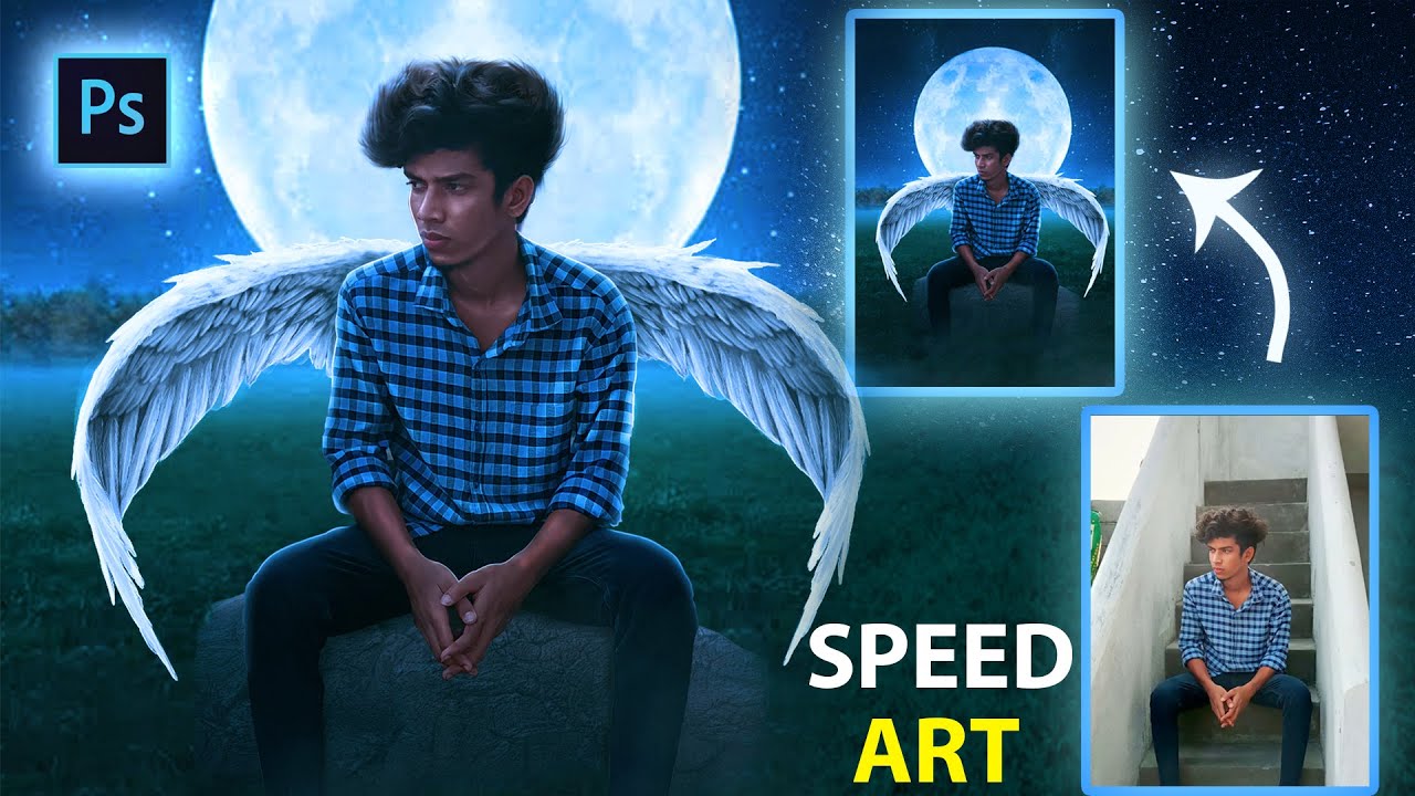 Photoshop Manipulation - Add Wings - Speed  Art