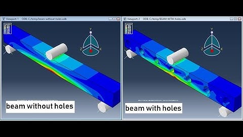 #comparision between 3 point #bending of #beam with and without #holes