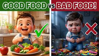 Good Food vs Bad Food Song for Kids | Healthy Eating & Rainbow Plate Nursery Rhyme | GiggleBloomTV