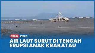 Penampakan Air Laut Surut di Tengah Erupsi Gunung Anak Krakatau, Bikin Warga Waspada