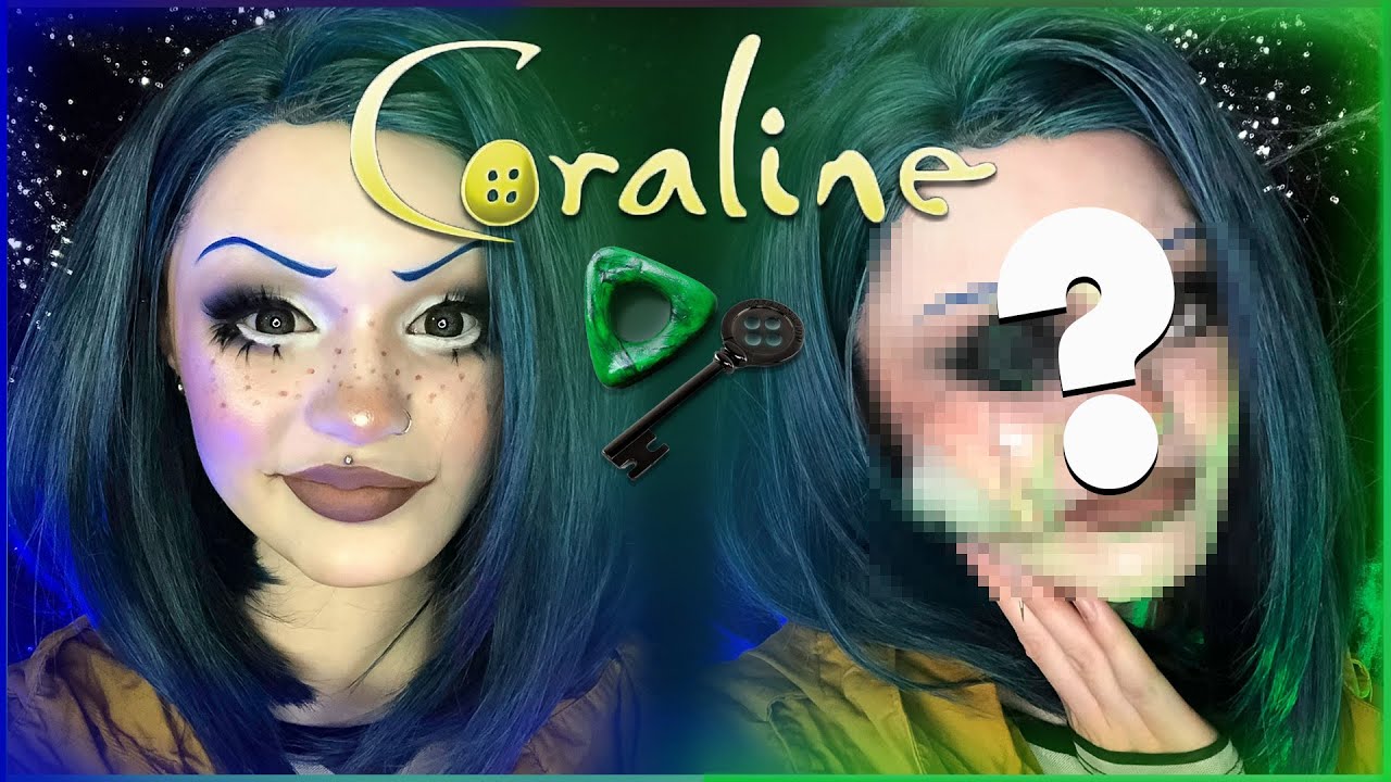 Урок макияжа Коралины на Хэллоуин, НО... с ИЗЮМИНКОЙ!