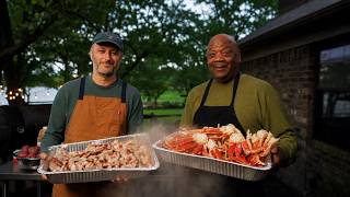 We Smoked King Crab Legs over Mesquite BBQ Smoke Out