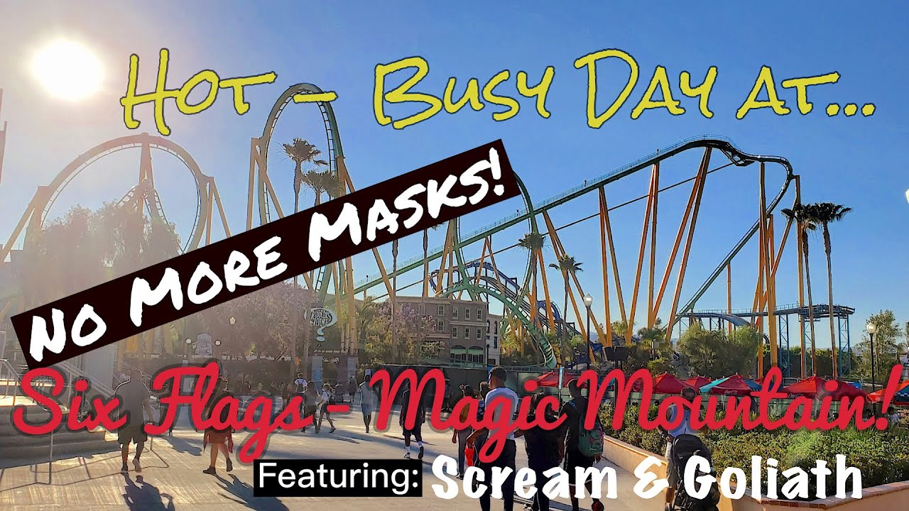 A HOT Summer Day back at Six Flags Magic Mountain!!  Riding coasters with No Masks!  Yay