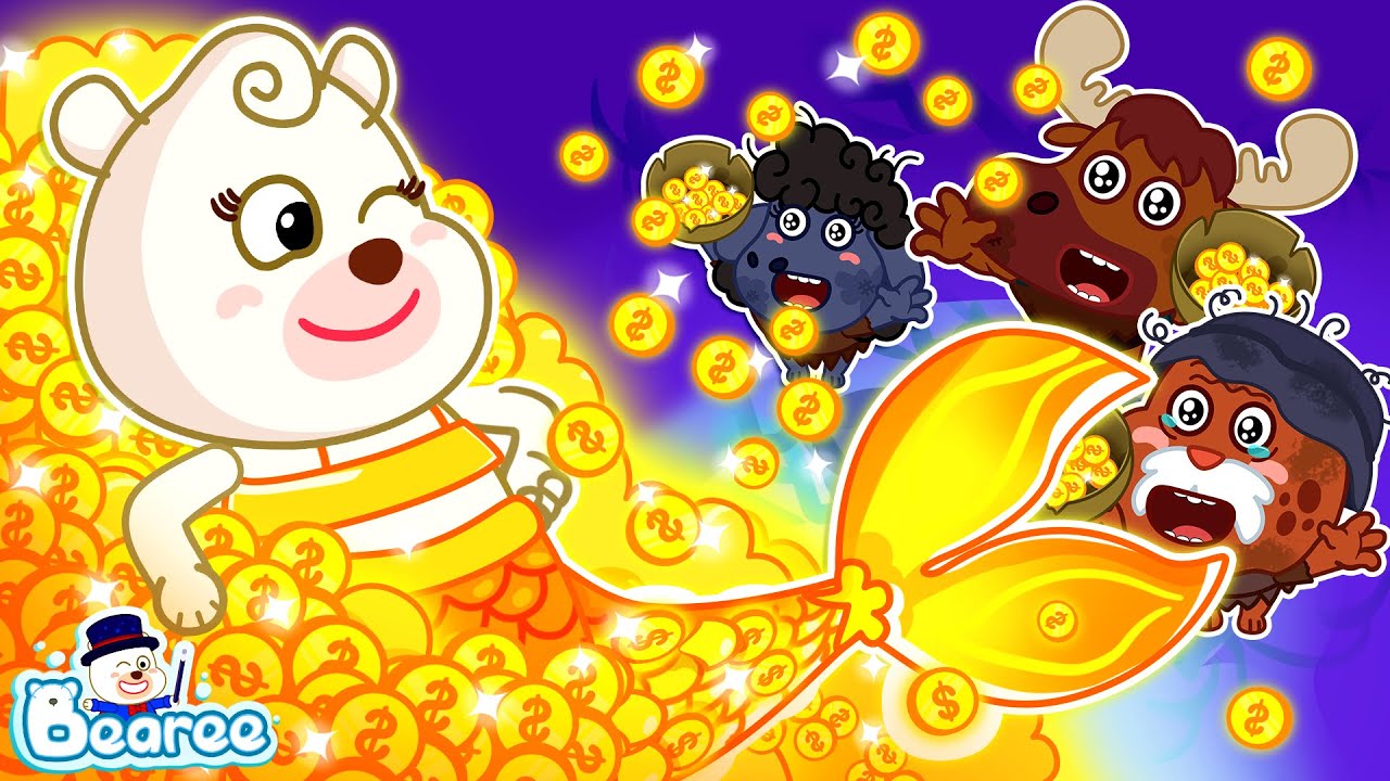 Mermaid's Tail Can Turn Everything Into Gold? Rich vs Poor Cartoon for Kids | Bearee Kids Show