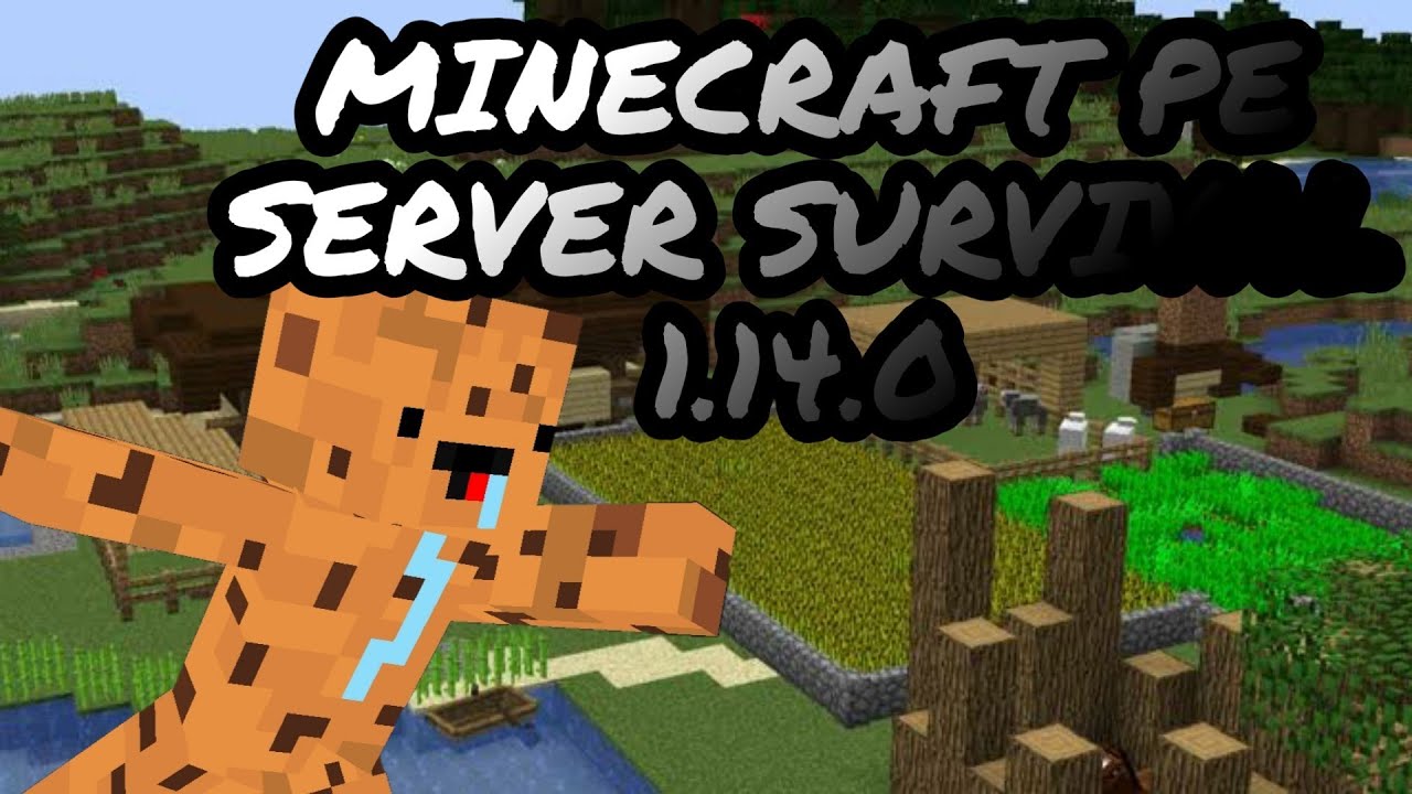 SERVER MINECRAFT PE 1.14 NO PREMIUM/PVP/SURVIVAL - YouTube