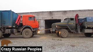 Russian Trucks  Kamaz VS Ural  Crazy Russian Peoples