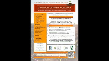 CDFA Healthy Soils Incentives Program Application Workshop