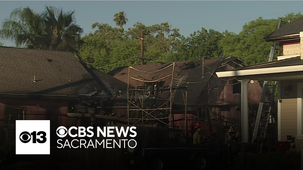 9 people displaced after fire tears through four Modesto homes - YouTube