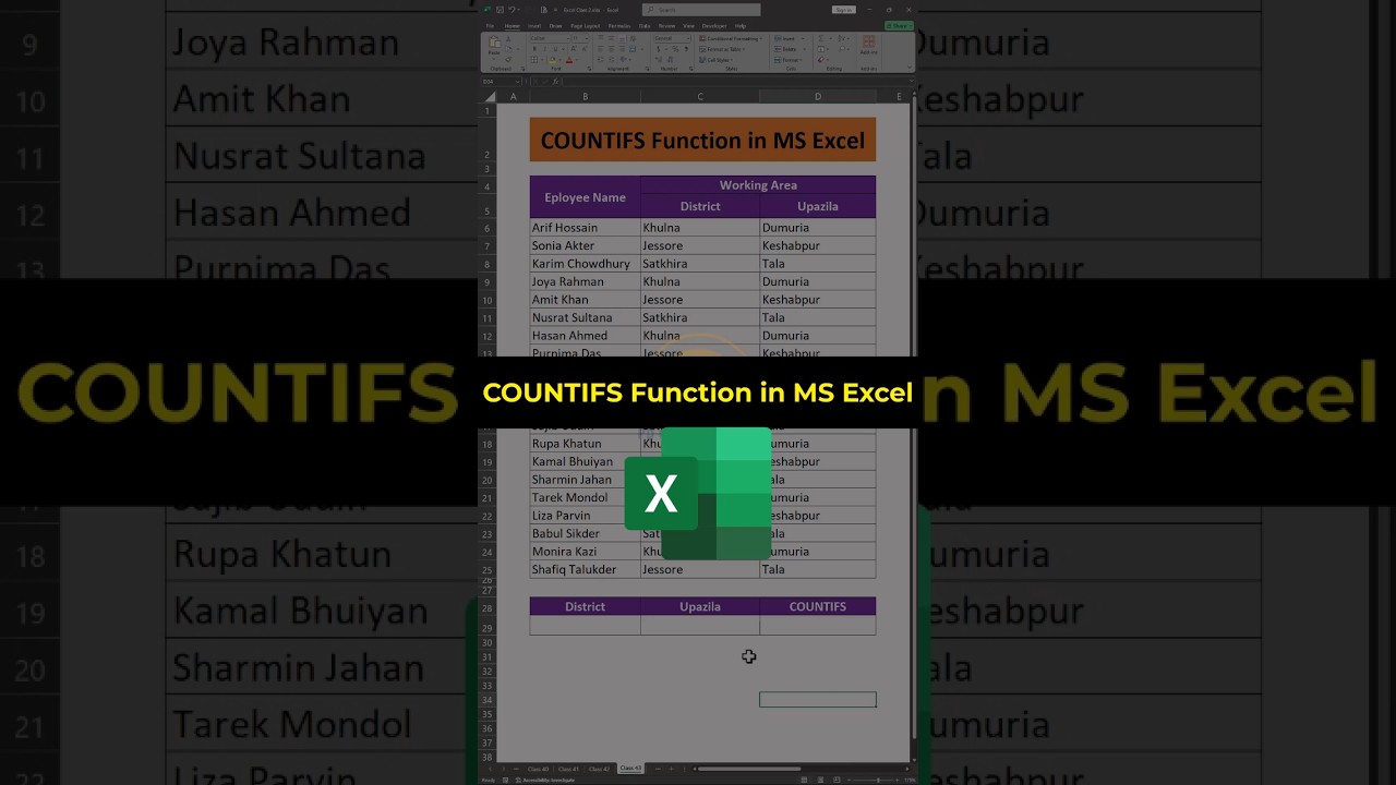 COUNTIFS Function in Excel | Apply Multiple Conditions Easily