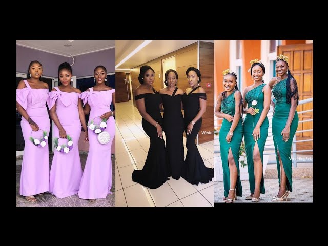 african bridesmaid dress 2023 2023 African Style Off the Shoulder Bridesmaid Dresses Plus Size Split Floor Length Maid of Honor Wedding Guest Gown