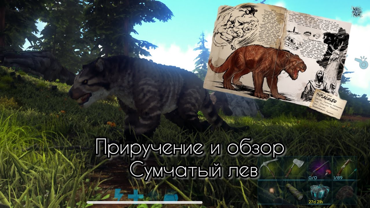 Приручение и обзор Thylacoleo ARK Ultimate Mobile Edition