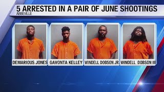 5 arrested in a pair of June shootings in Abbeville