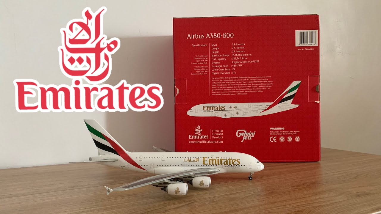 模型開箱】Emirates a380｜Gemini jets 1:200 - YouTube