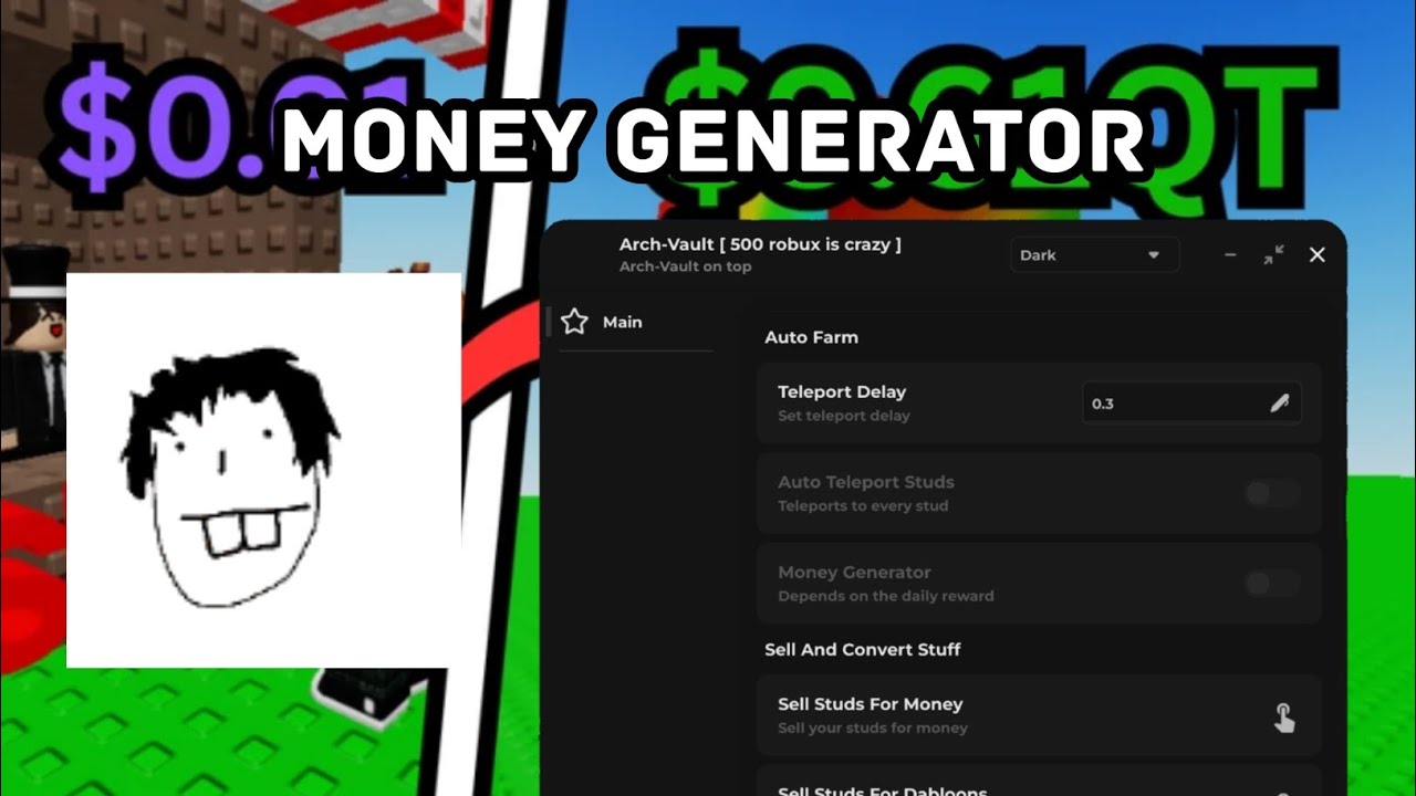 Arch-Vault | Stud Simulator Script | OP Money Generator